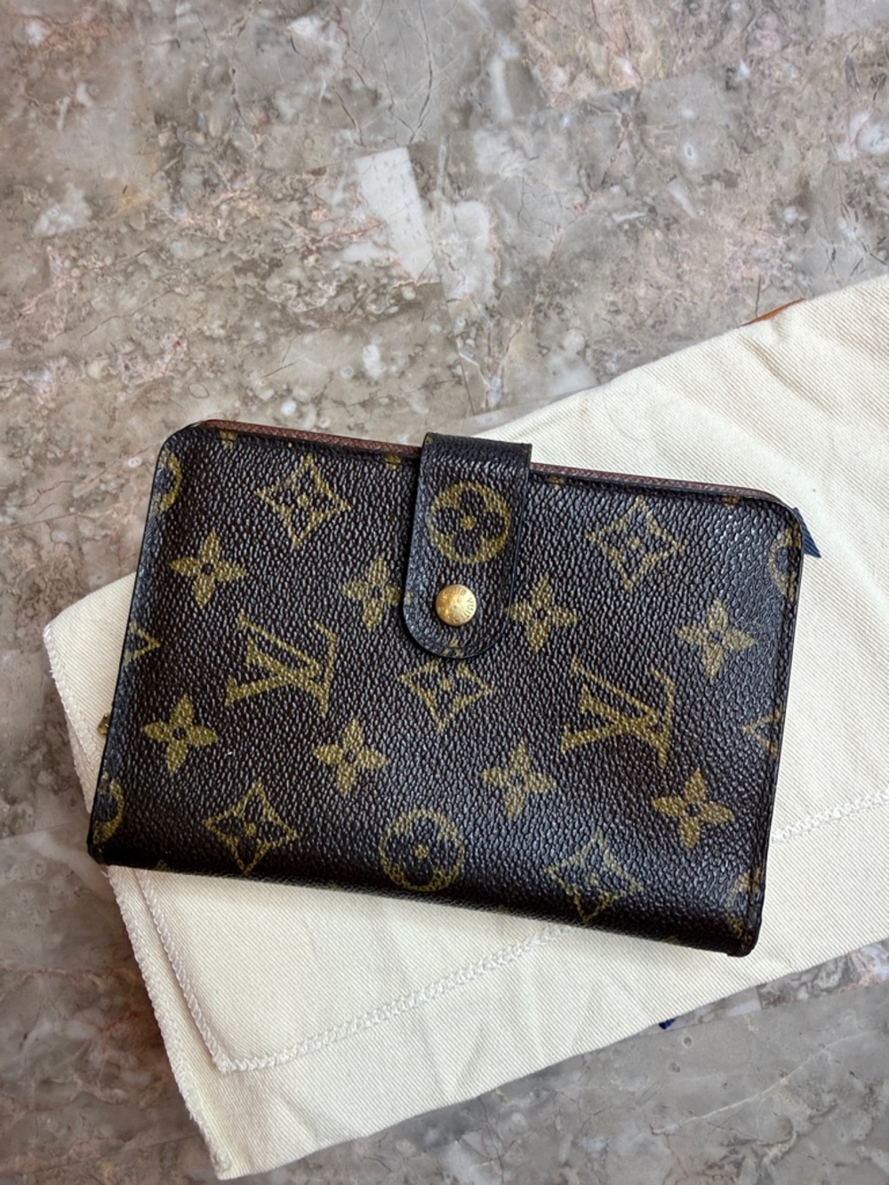 Louis Vuitton Monogram Canvas Wallet in Brown and Gold